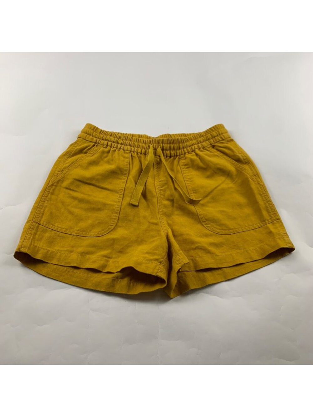 J. Crew Point Sur Warm Golden Yellow Linen Blend Pull On Shorts XS